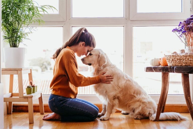 Woman with Golden Retriever