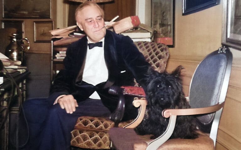 Roosevelt and his dog