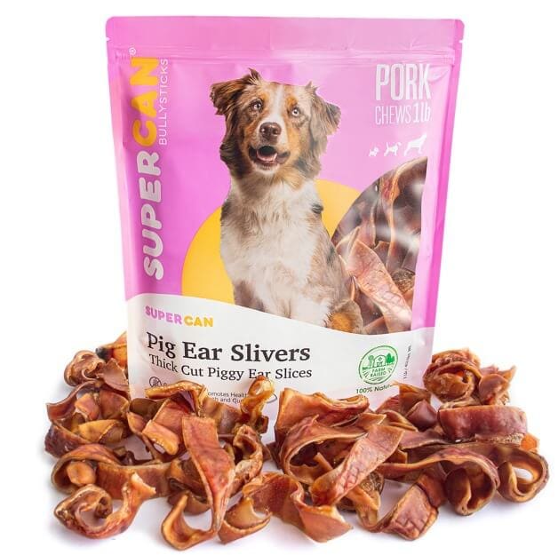 super can pig ear slivers packaging