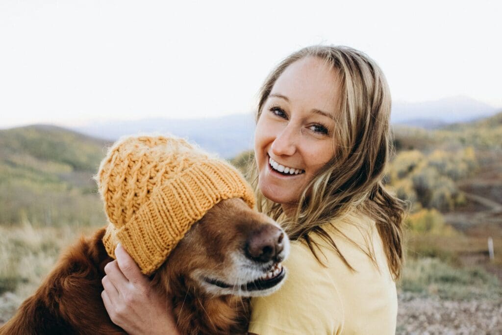 woman and dog